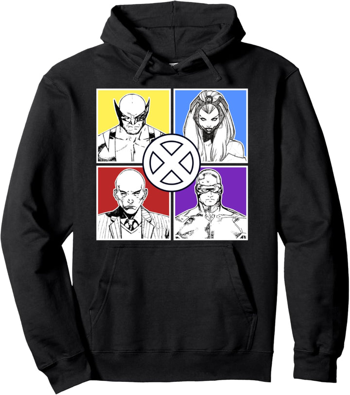 Marvel X-Men Wolverine Cyclops Storm Prof X Boxes Pullover Hoodie