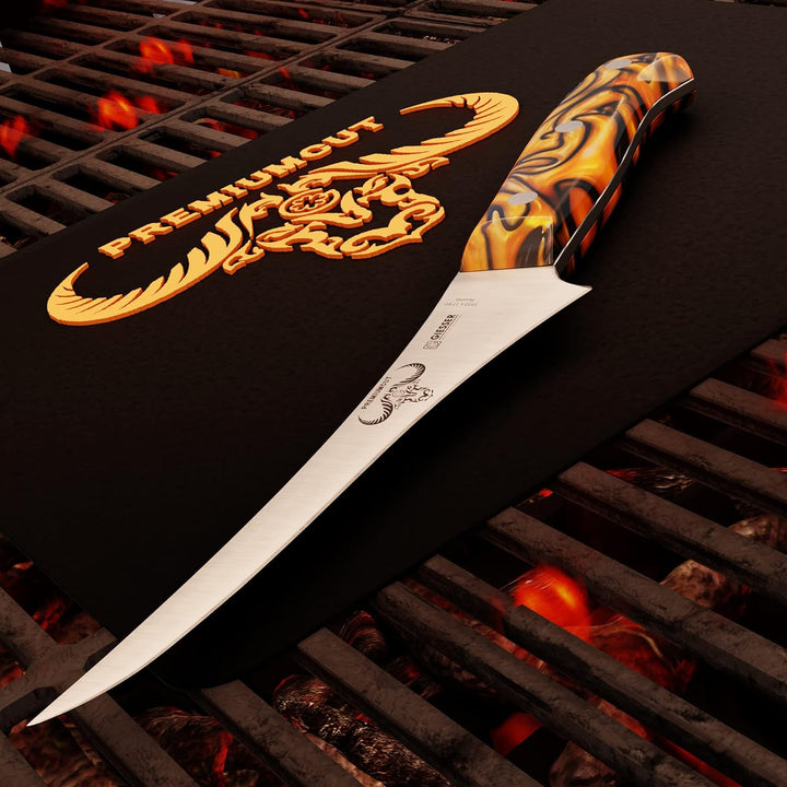GIESSER seit 1776 - Made in Germany - Filetiermesser 17 cm Spicy Orange, PremiumCut Filet No 1, Fili