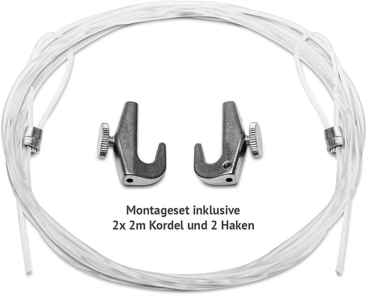 Spuckschutz zum Aufhängen aus Acrylglas inkl. 2x 2m Seil und 2 Haken quer oder hoch Virenschutz, Hus