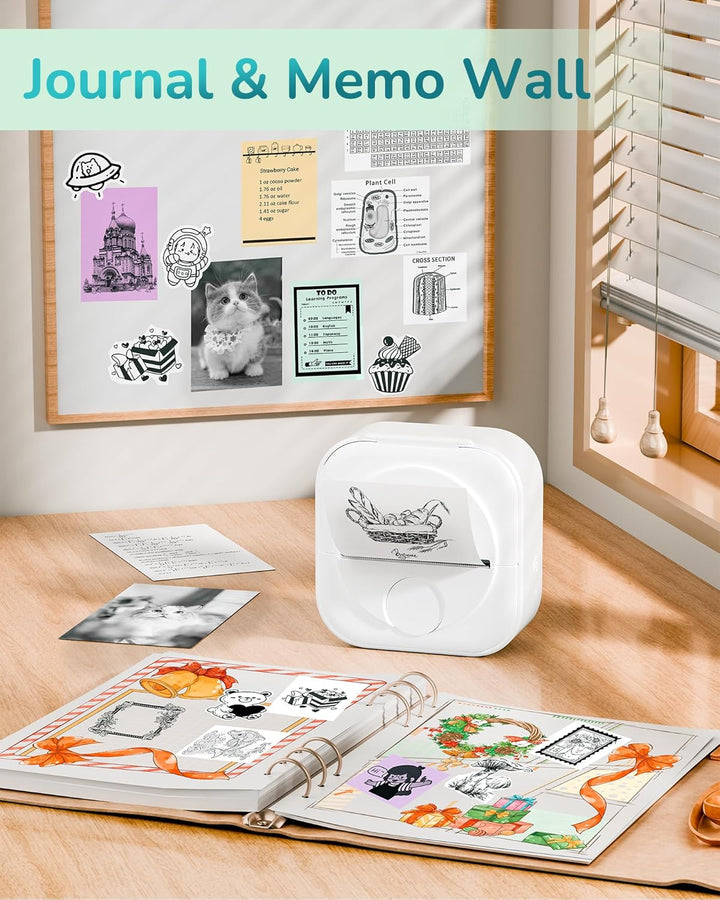 Itari Q02 Mini Drucker- Facelifting T02 Thermodrucker zum Lernen, Etikettendrucker für Notizen, Tage