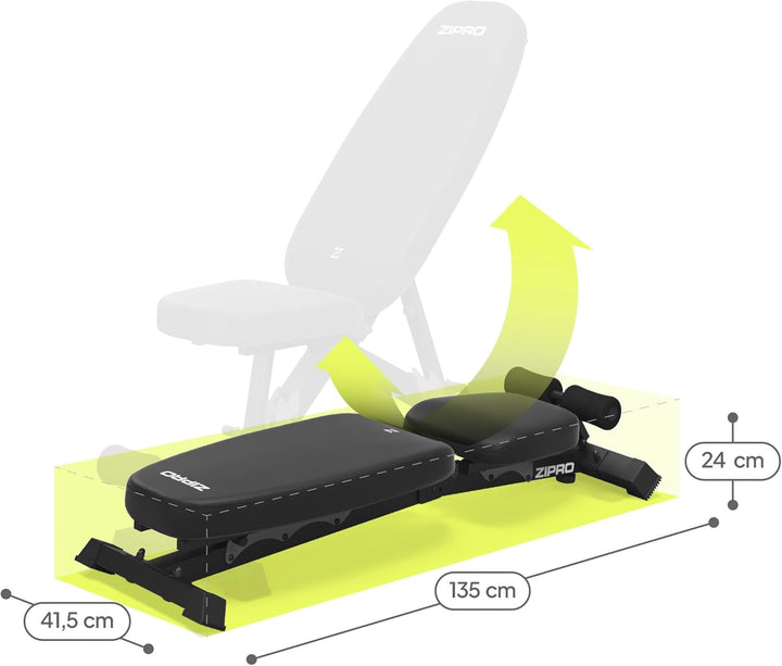 Zipro klappbare Trainingsbank, Bankdrücken, Fitnessbank, Multifunktion Sit up bank, Fitnessgeräte, F