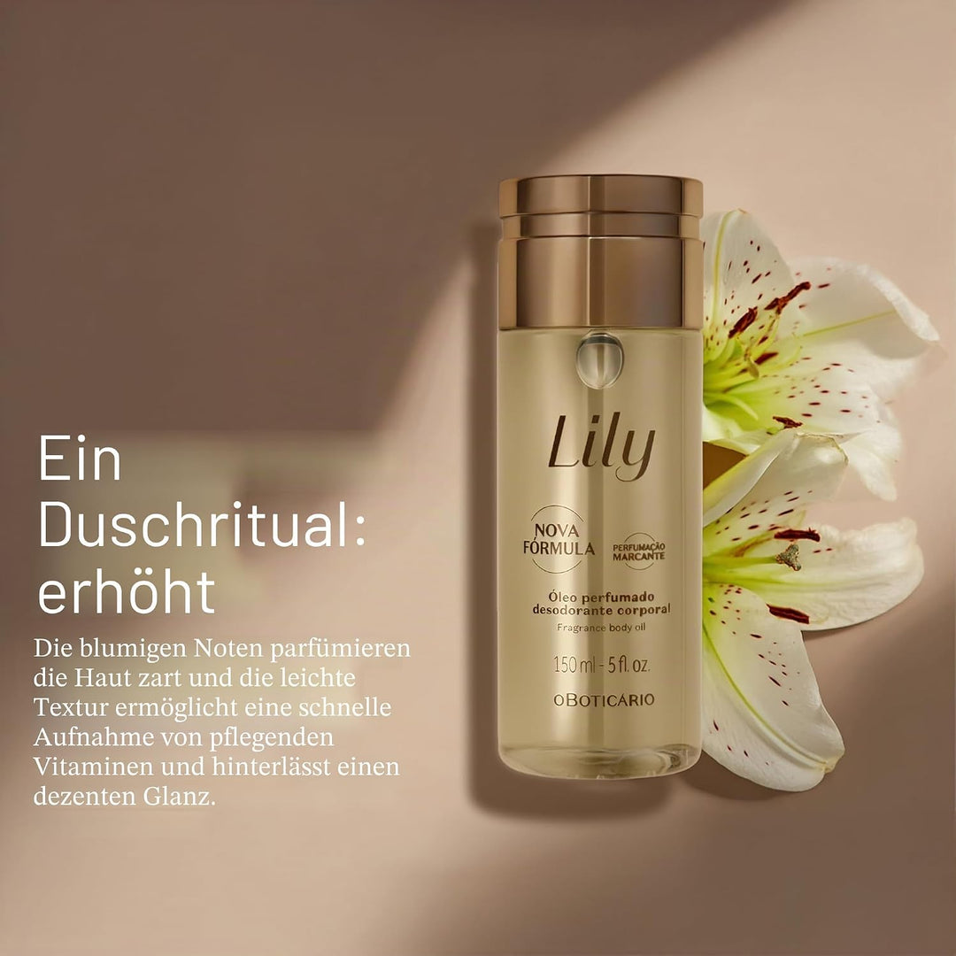 O Boticário Lily Parfümiertes Körperöl, Lotion für den Körper, spendet Feuchtigkeit und pflegt die H