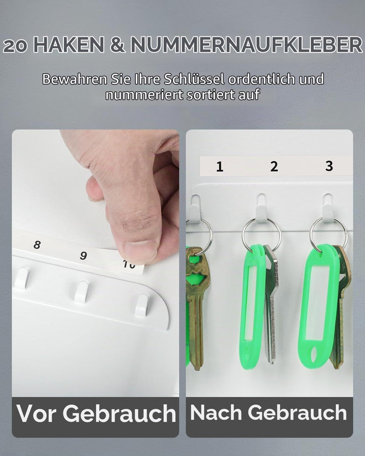 Uniclife 20 Position Schlüssel Kabinett mit Kombination Lock Resettable White Digital Security Stora