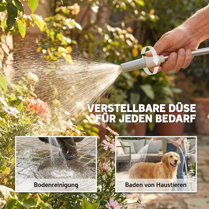 Outsunny Schlauchwagen 45 m Schlauchtrommel mit 2 Sprühfunktionen, Kurbel Schlauchführung Wasserhahn