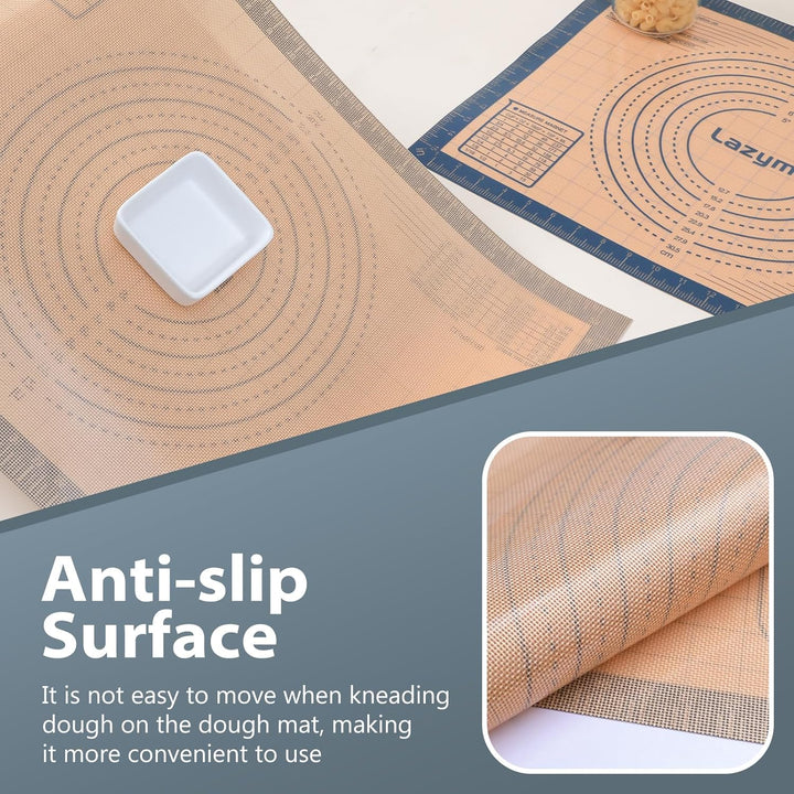 Lazymi Dick Backunterlage Silikon Gross 91 x 61 cm, Antihaft Backmatte rutschfeste Teigmatte Ausroll