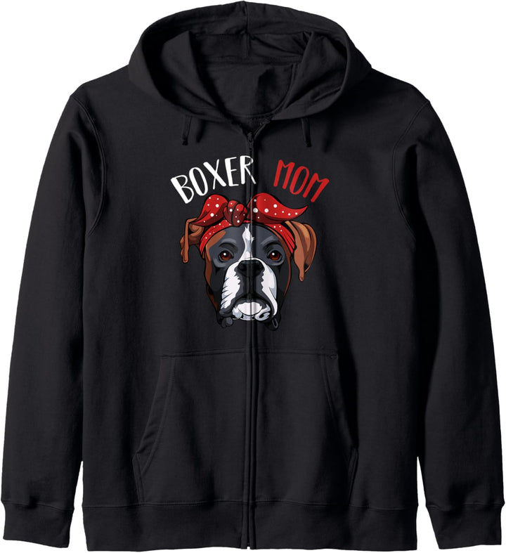 Boxer Mom Deutscher Boxer Hunde Mama Frauchen Geschenk Kapuzenjacke