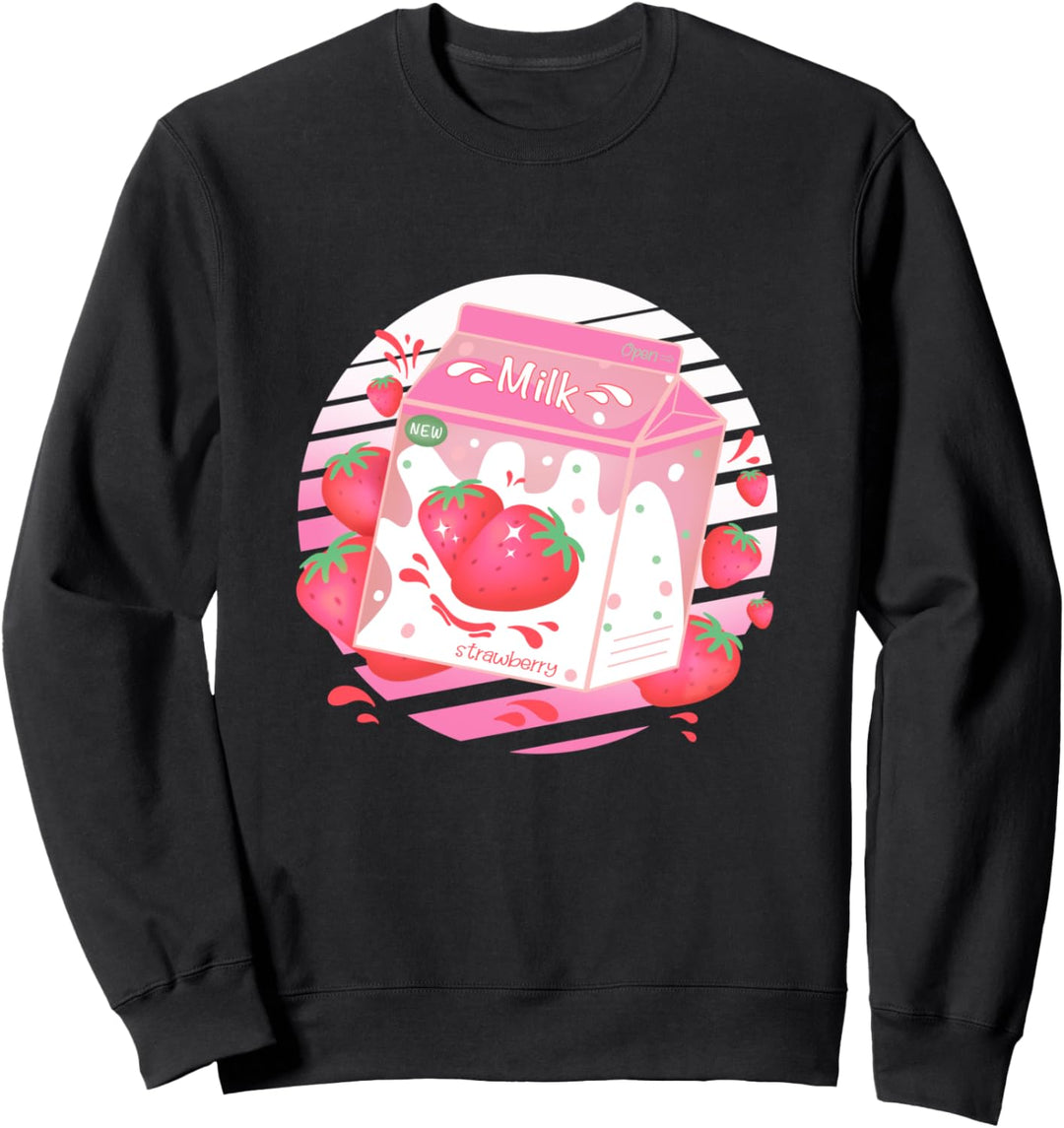 Kawaii Japanische Erdbeermilch Sweatshirt