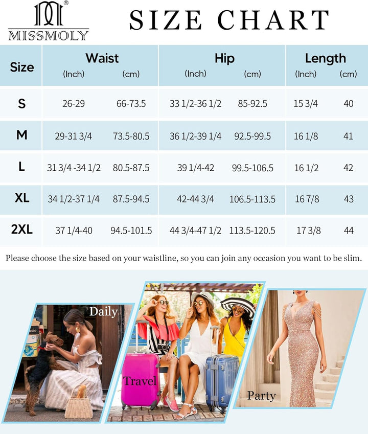 MISS MOLY Unterhose Damen Unter Rock Kurz Hose Shorts Leggings Anti Chafing Miederhose Bauch Weg Mie