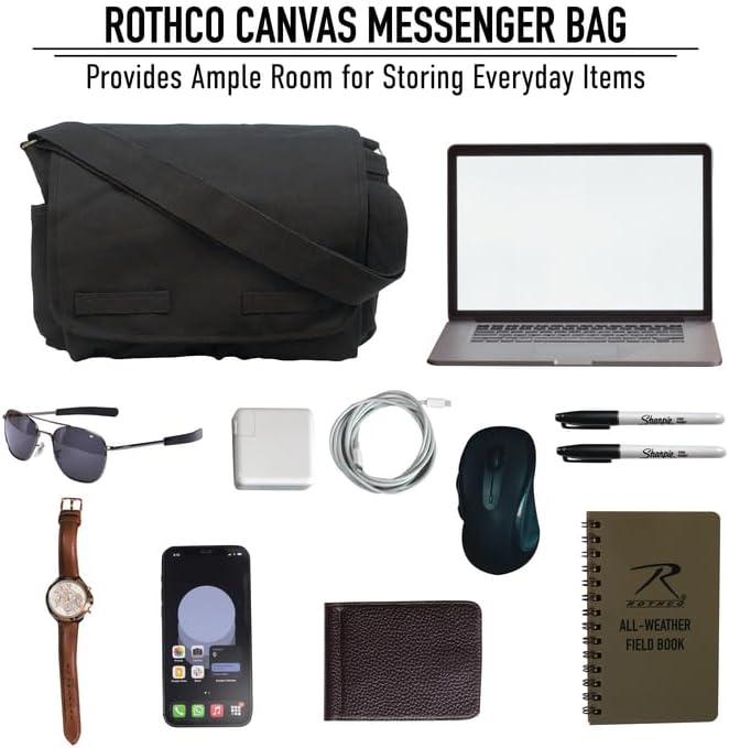 Rothco Heavyweight Canvas Messenger Bag Classic, blau Einheitsgrösse Mehrfarbig, Einheitsgrösse Mehr
