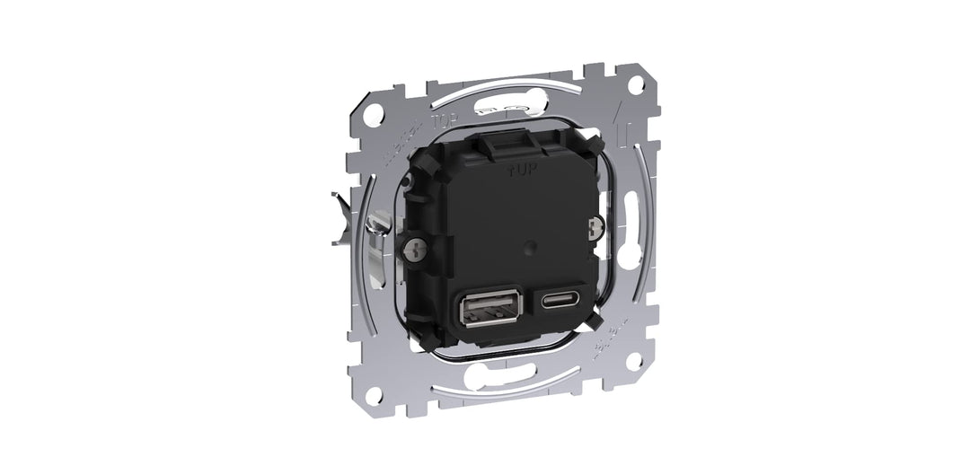 Schneider Electric Merten MEG4366-0120 USB Ladestation-Einsatz Typ A+C mit Power-Delivery-Technologi