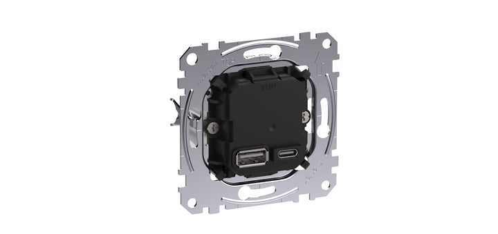 Schneider Electric Merten MEG4366-0120 USB Ladestation-Einsatz Typ A+C mit Power-Delivery-Technologi