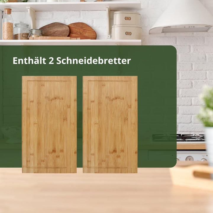 HeRo24 Herd Abdeckplatte Schneidbretter Bambus 2 Stück 50 x 28cm …