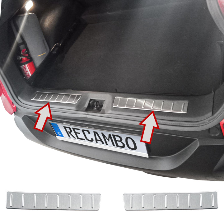 RECAMBO Ladekantenschutz Edelstahl kompatibel für Renault Kadjar | BJ 2015-2022 - matt gebürstet mit