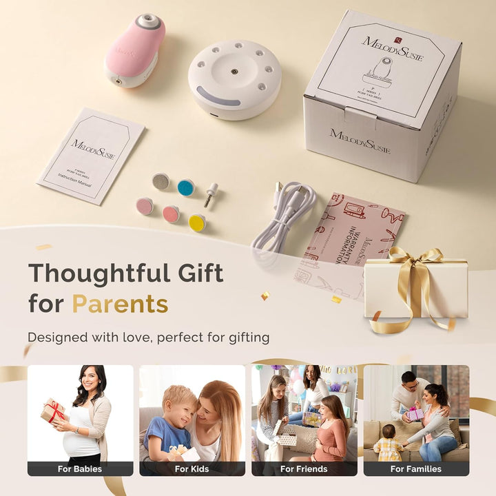 MelodySusie Elektrische Nagelfeile für Baby, Wiederaufladbare Baby Nagelfeile Elektrisch mit kabello