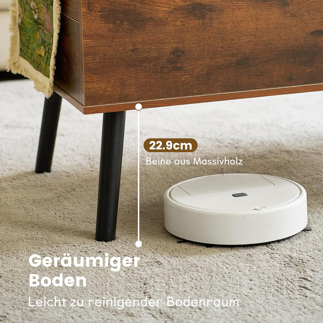 JanflyHome Couchtisch Höhenverstellbar, Couchtisch mit Stauraum, Schiebeplatte, 2 Separates Versteck