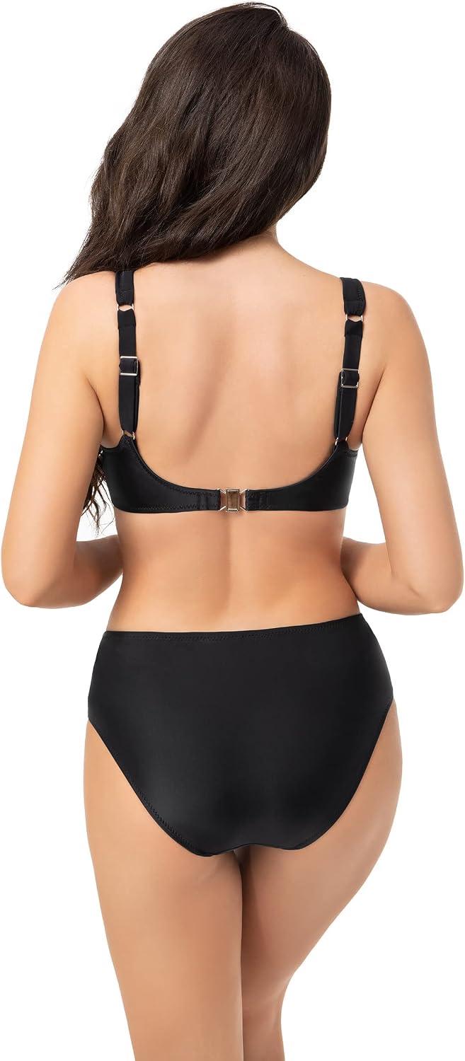 Selente My Secret Damen moderner Bikini mit Bügel-Top in grossen Grössen (Made in EU) 80E Schwarz mi