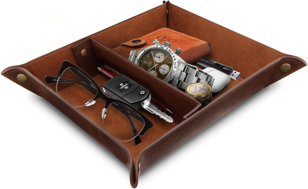 Londo Leder Fernbedienung Organizer und Halter mit Tablet Fach, Fernbedienungshalter - Multifunktion