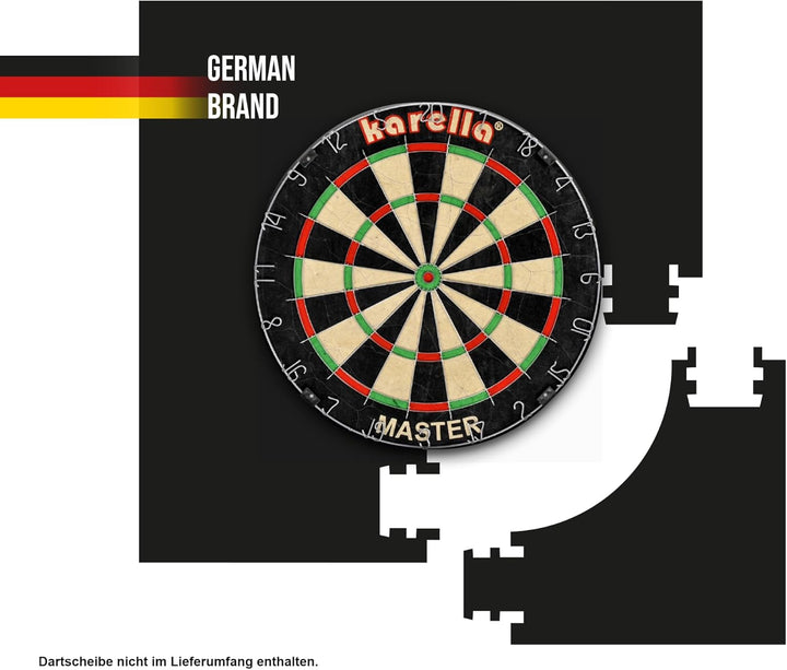 Karella Surround Quadro, 4-teilig Eva, Dartboard Catchring, Auffangring für alle Dartscheiben, schwa