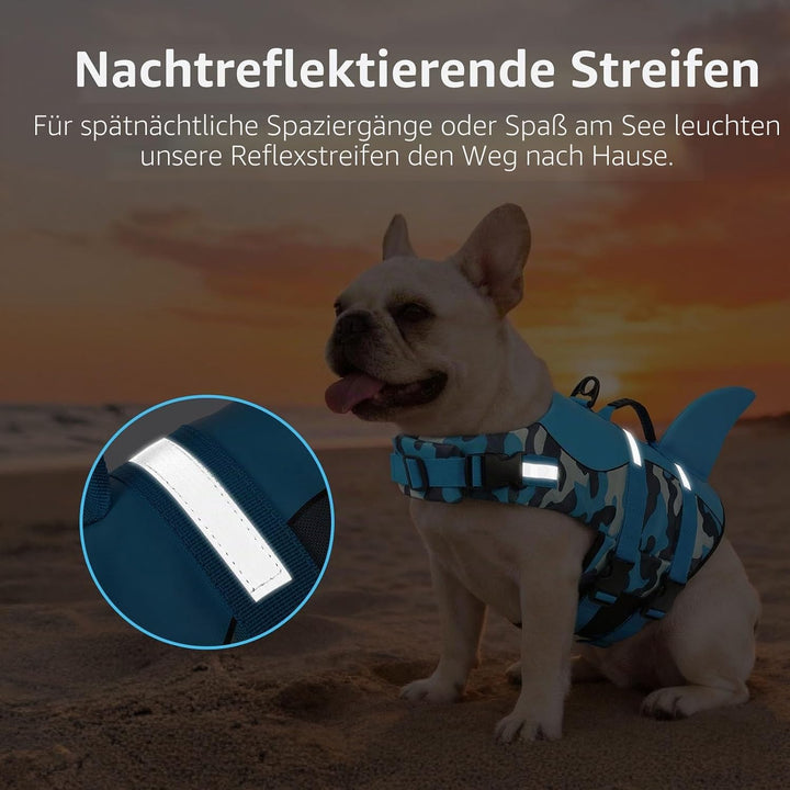 CITÉTOILE Schwimmweste Hunde Hai, Leicht und Sicher für Wassersport, hundeschwimmweste mit Griff und