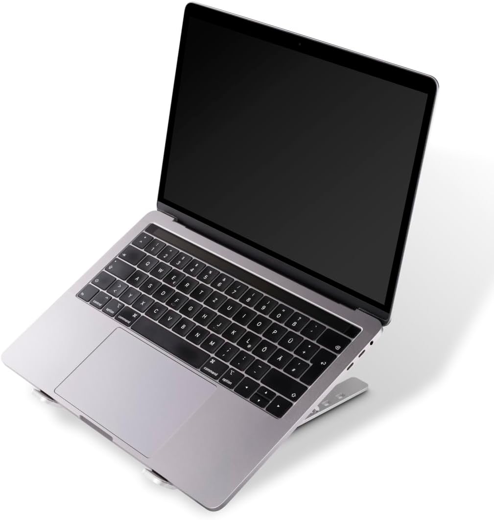 Hama Laptopständer 15.6" Aluminium, Ergonomisch, Faltbar mit Neigungswinkel, Stabil und rutschfest,