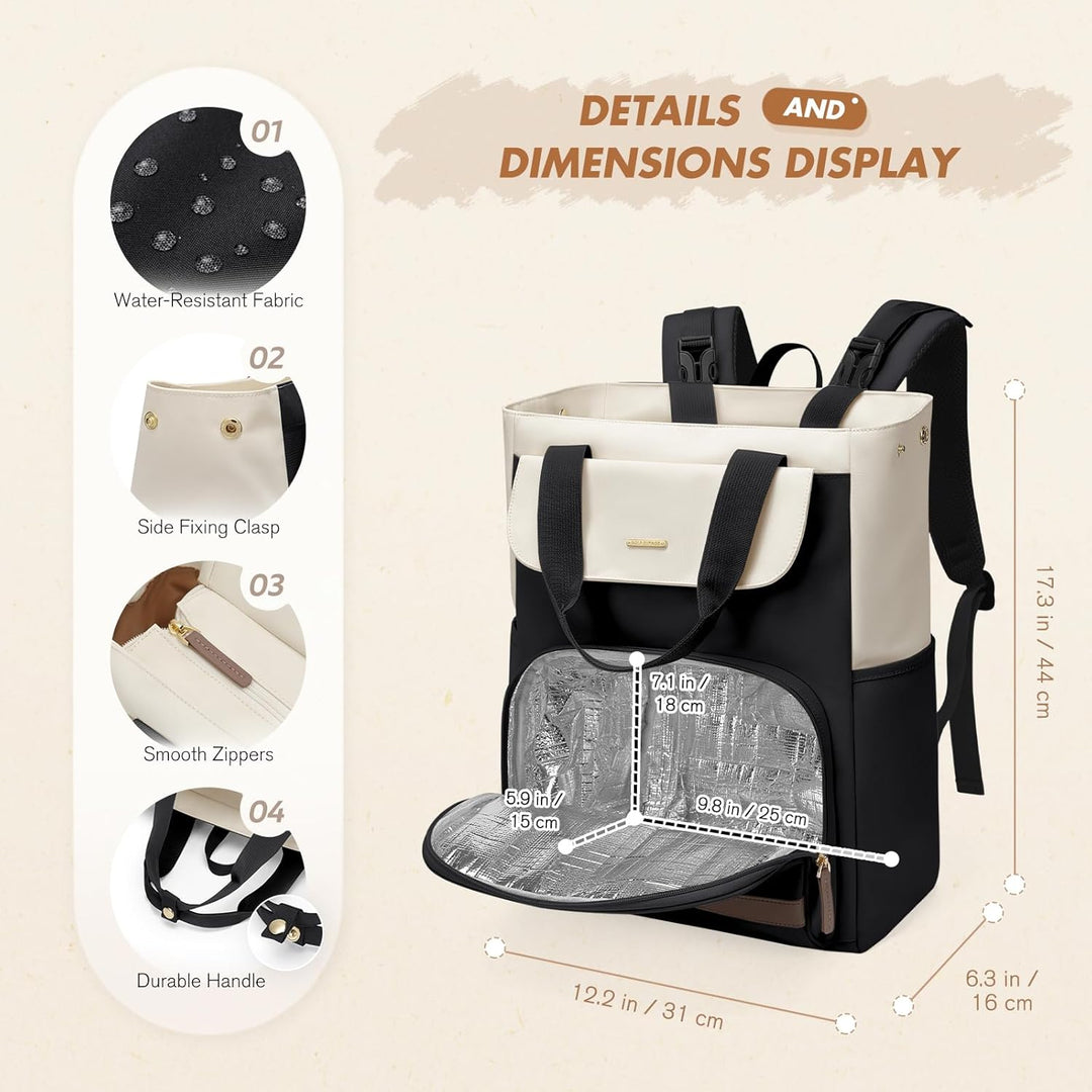 GOLF SUPAGS 25L Baby Wickelrucksack mit Tragbarer Wickelauflage und Kinderwagengurte, Lsoliertes Lun