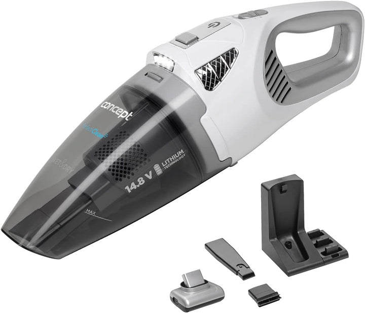 CONCEPT Hausgeräte, Concept Handstaubsauger VP4370 Perfect CLEAN 14,8 V Wet and Dry, Weiss, 0.45 lit