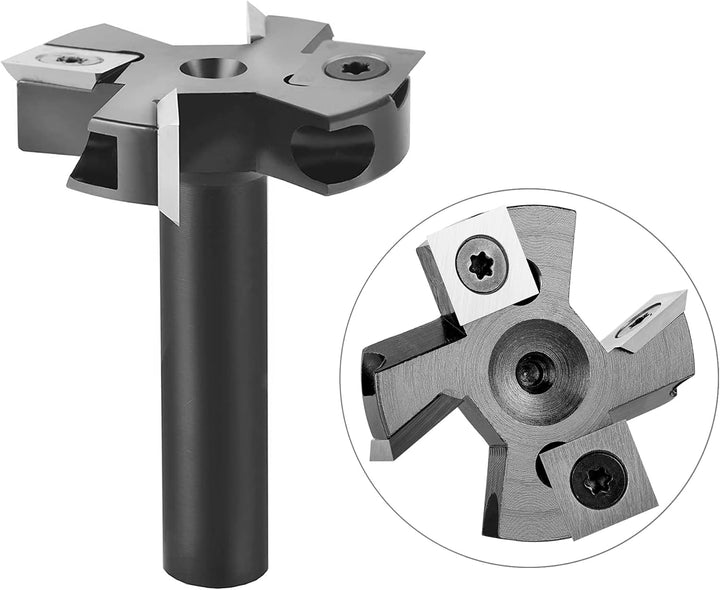 SpeTool 2+2 Flöten Planfräser holz für Oberfräse 45 mm Schnittdurchmesser, 12 mm Schaft Hobelfräser