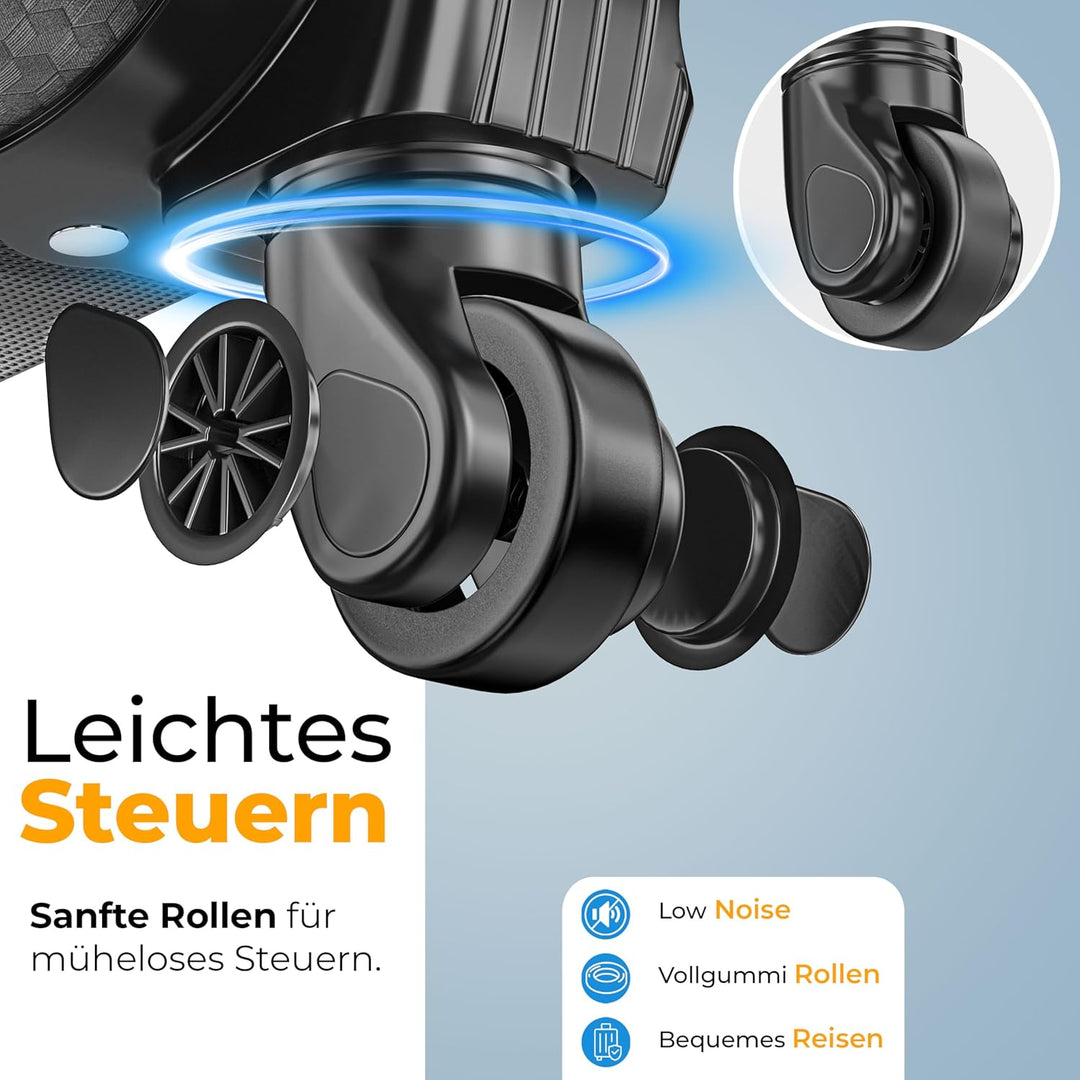 KESSER® Reisekoffer Set 4-teilig | Trolley Kofferset Stoffkoffer mit 3-Ziffern-TSA-Schloss, 360° Rol