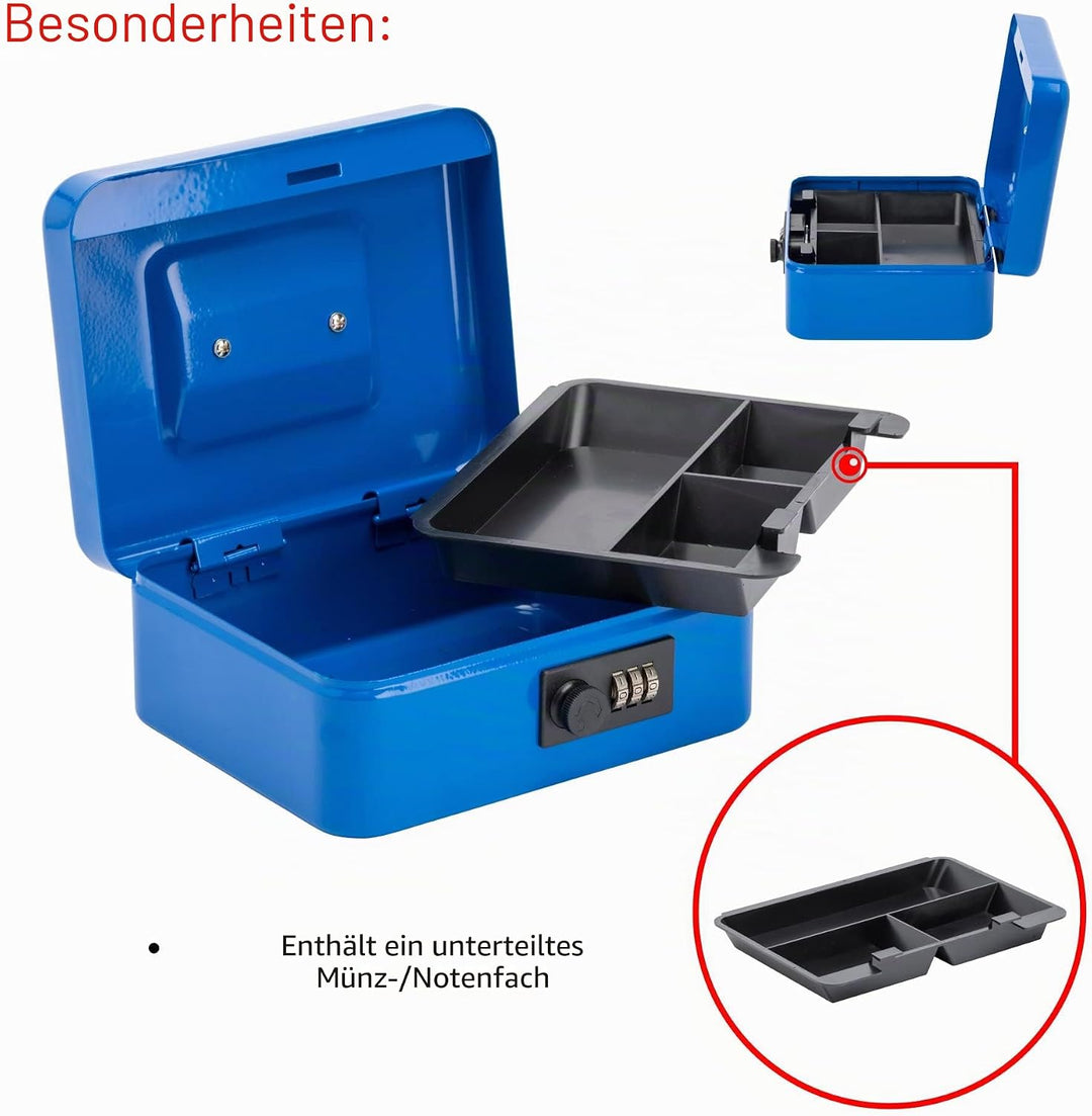 Sterling Locks Handkasse, Geldkassette mit Zahlenschloss, 20,3 cm, 701979 Blau, Blau