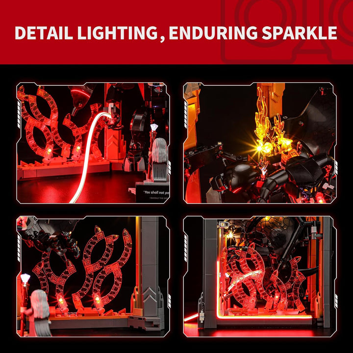 BRIKSMAX Licht für Lego Der Herr der Ringe: Balrog Bücherstütze 10367 - Compatible with Icons Bauste
