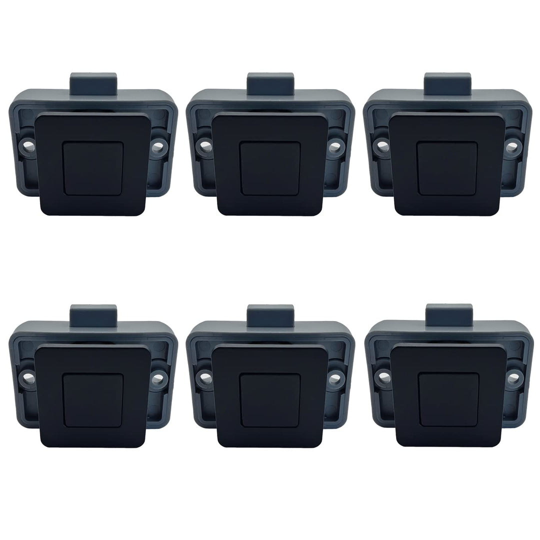 PUROCEAN Metall-Druckknopf-Verriegelung, quadratisch, für Wohnmobile, Schwarz, 6 Packungen, Schwarz