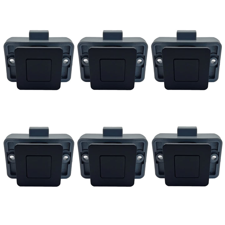 PUROCEAN Metall-Druckknopf-Verriegelung, quadratisch, für Wohnmobile, Schwarz, 6 Packungen, Schwarz