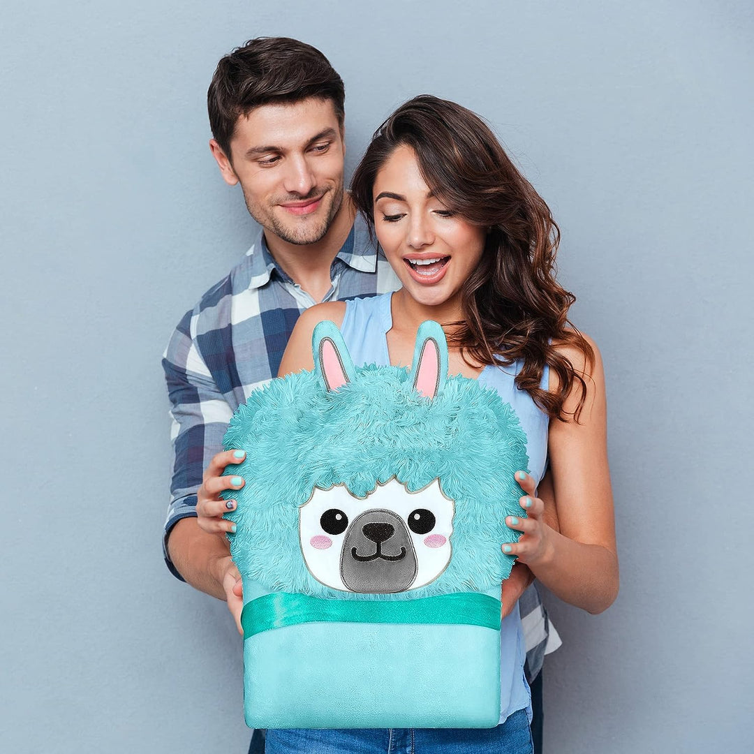 Blaues Lama Alpaka Tragbare Decke Lama Alpaka Geschenke Sofadecke Kuscheldecke Lama Alpaca Wearable