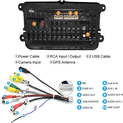 Hikity Doppel Din Android Autoradio für VW Tiguan Golf 6 Golf 5 Polo 6R Passat B6 mit Navi Wireless