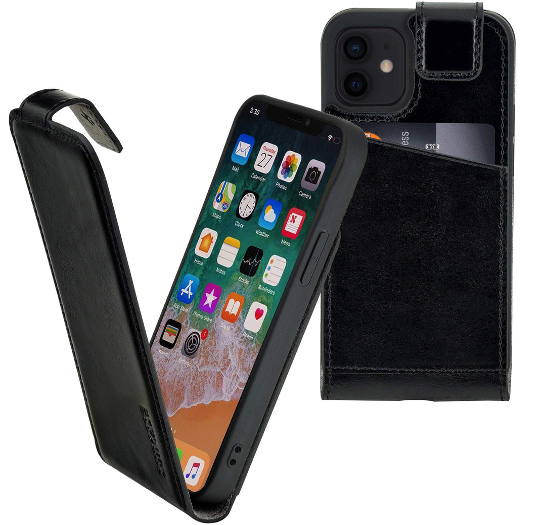 Suncase Original Flip-Style (Ultra-Slim) kompatibel mit iPhone 12 Mini (5.4") Hülle Ledertasche Tasc