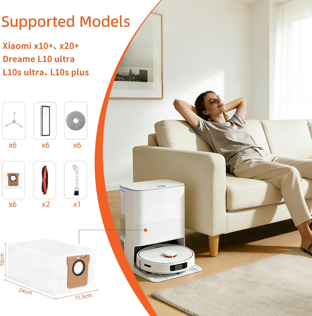 27 Stück Zubehörset für Xiaomi X20 Plus | X10+ &amp; für Dreame L10s Ultra | L10 Ultra | L10s PlusZubehö