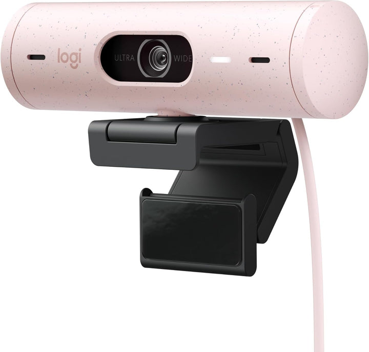 Logitech Brio 500 Full-HD-Webcam mit Auto-Lichtkorrektur, Zeigemodus, Doppelmikrofon + Rauschunterdr
