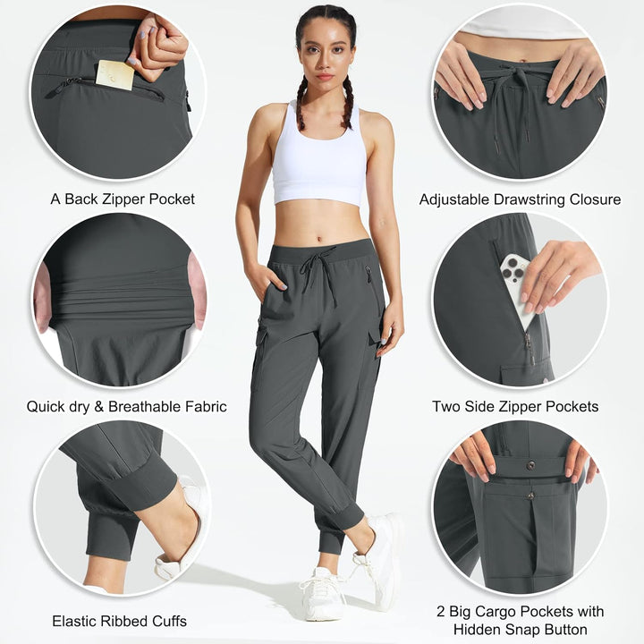 MOCOLY Damen Leichte Wanderhose Outdoor Trekkinghose Atmungsaktive Cargo Hose Kletterhose Outdoorhos