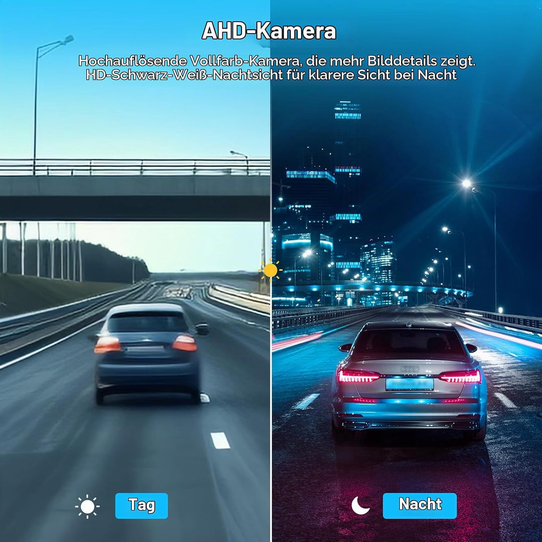 Hodozzy Digital Wireless Rückfahrkamera Set mit 5 Zoll IPS Bildschirm Monitor, AHD Reverse Camera Na