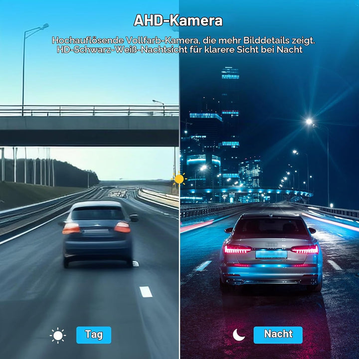 Hodozzy Digital Wireless Rückfahrkamera Set mit 5 Zoll IPS Bildschirm Monitor, AHD Reverse Camera Na