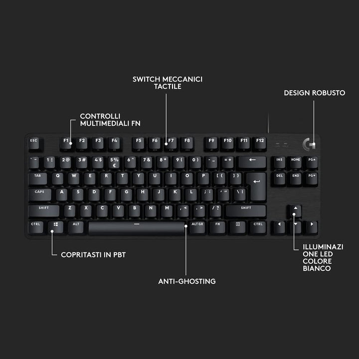 LOGITECH - GAMING DEVICES G413 TKL SE - Black - ITA - Central