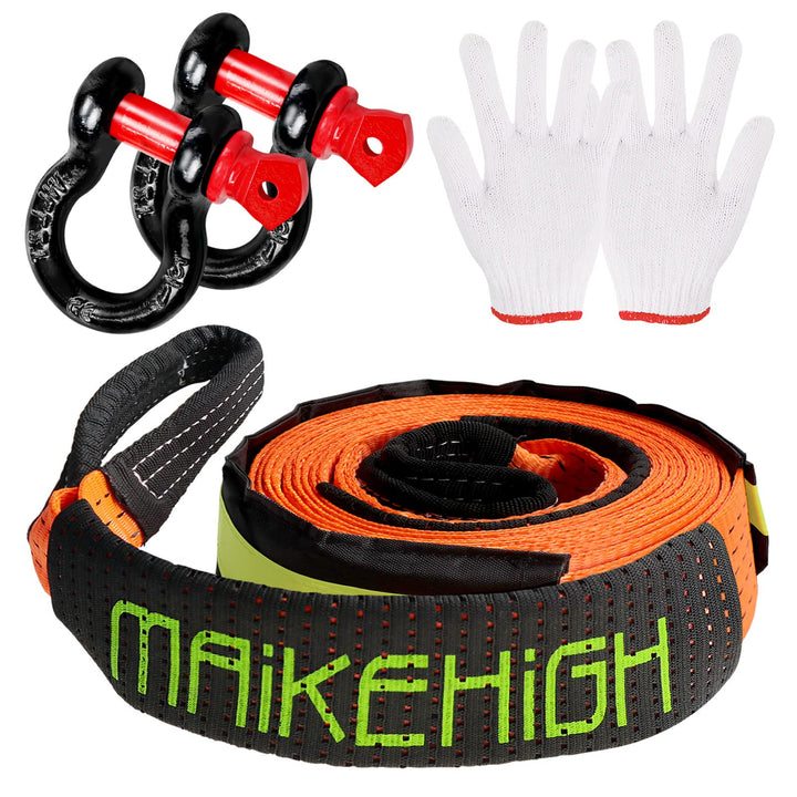 MAIKEHIGH Abschleppseil 5M x 5cm, 10 Tonnen (22,000 Lbs) Polyester Tow Rope Kit Für Off-Road Recover
