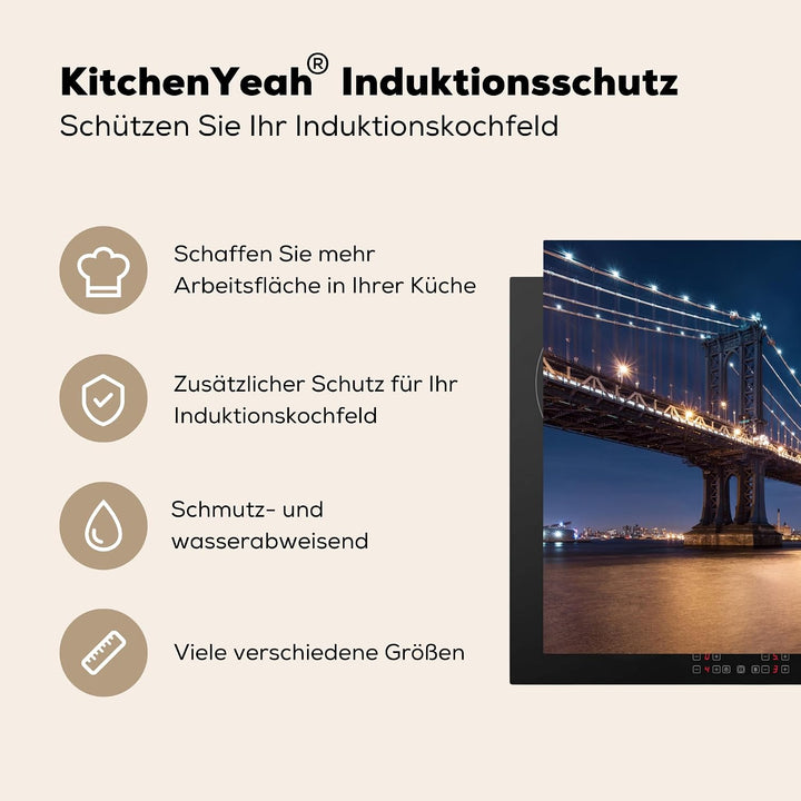 KitchenYeah© Herdabdeckplatte Einteilig Küche Herdabdeckung Induktionsfeld Ceranfeld Herdabdeckplatt