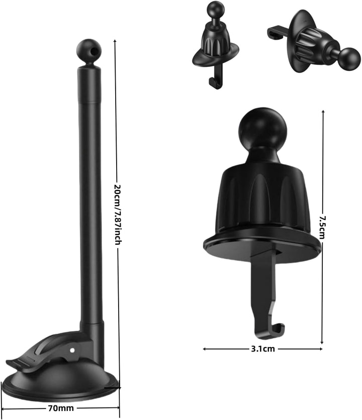 CARKOOL Halterung für Navi,17mm Kugel Adapter 360° Drehbare Schwanenhals Halterung und Ersatzhalteru