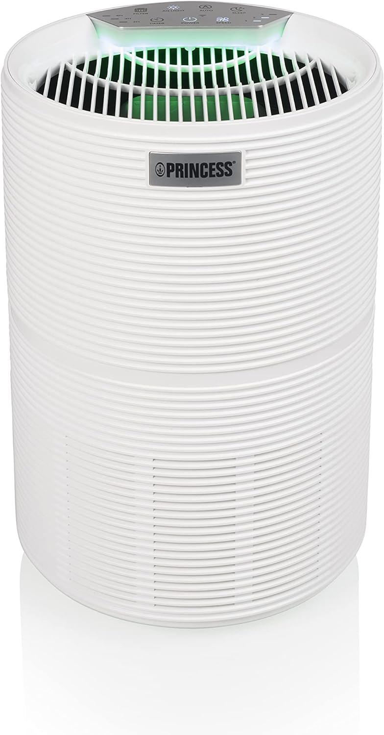 Princess Smart Luftreiniger – bis zu 160 m³/h und 20 m² - 3 Filtersysteme – HEPA Filter H13 - App- u