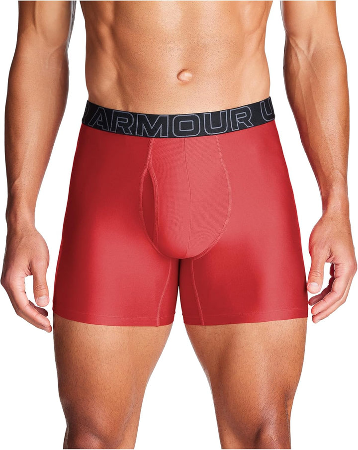 Under Armour Herren Tech Stretch Feuchtigkeitstransport Flachvorder Shorts XS Red Heather Solid 3er-
