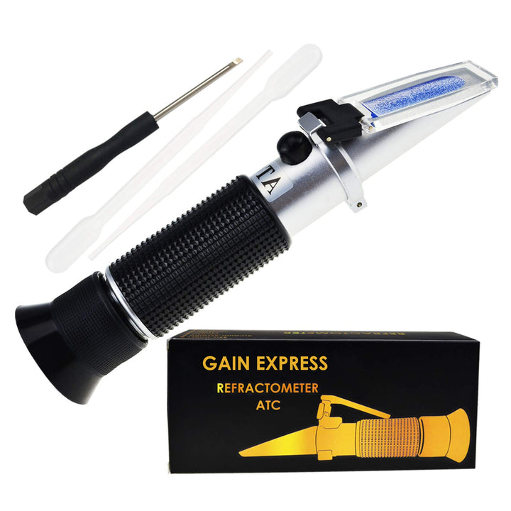GAIN EXPRESS 0-32% Brix Refraktometer ATC Hochkonzentrierte Zuckerlösung Inhalt Test-Tool 0,2% Divis
