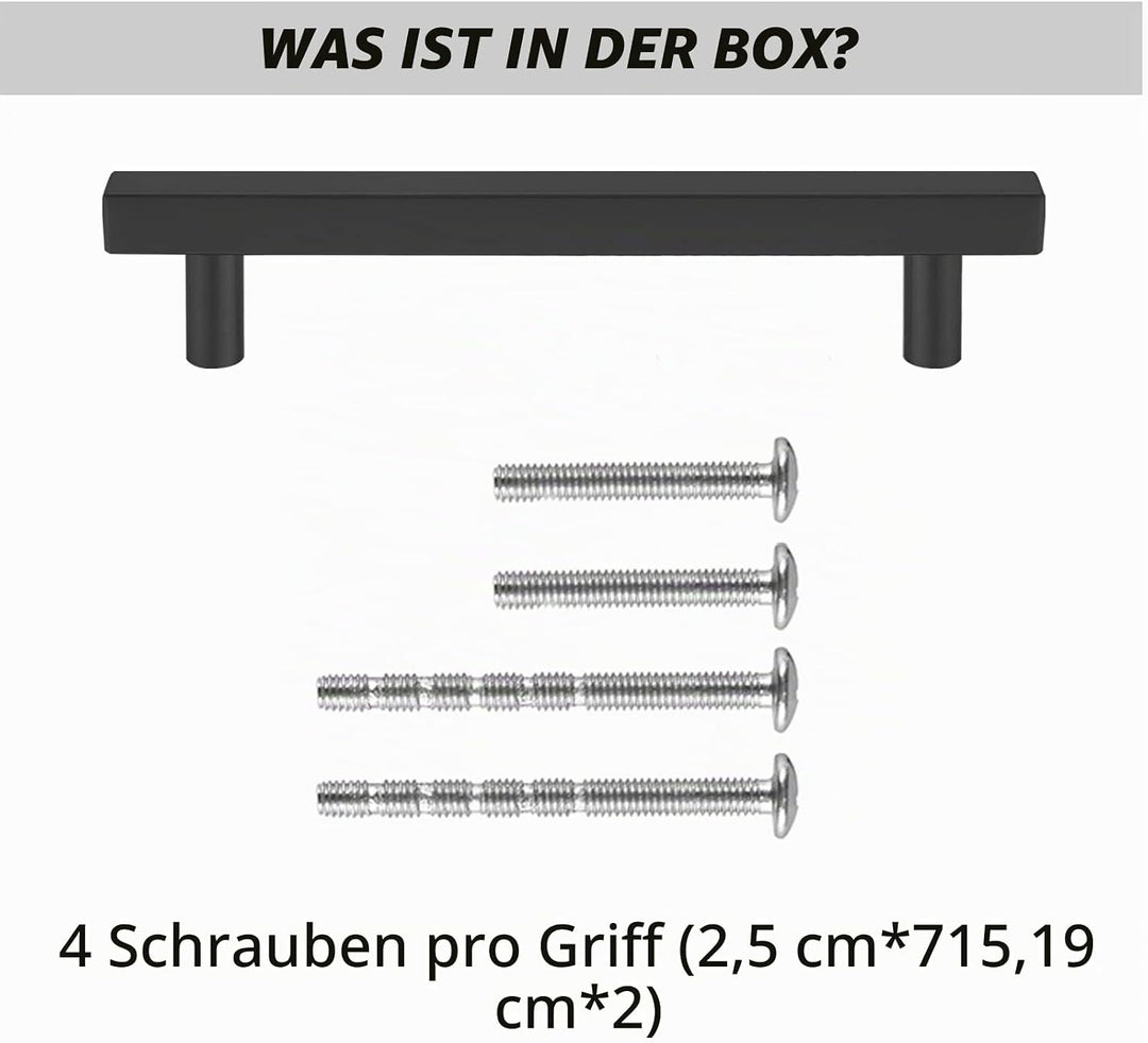 LONTAN 15 Stück Griffe für Küchenschränke Schwarz Schrankgriffe Schwarz 128mm lochabstand Küchengrif