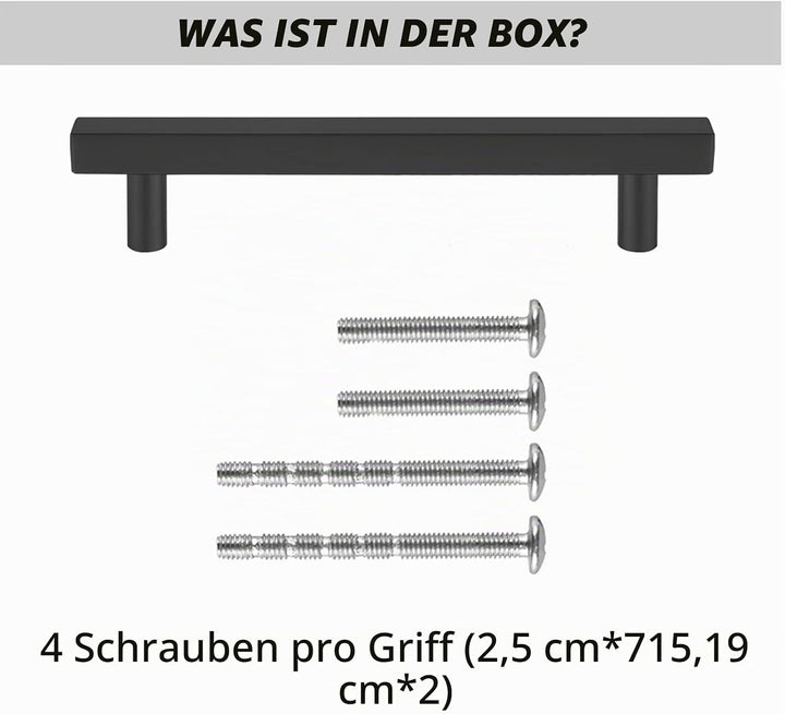 LONTAN 15 Stück Griffe für Küchenschränke Schwarz Schrankgriffe Schwarz 128mm lochabstand Küchengrif