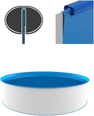 EVOLUTION Poolfolie Rund Blau 350x90cm 0,4mm Überlappend Austauschfolie Innenhülle 350 x 90 cm, 350